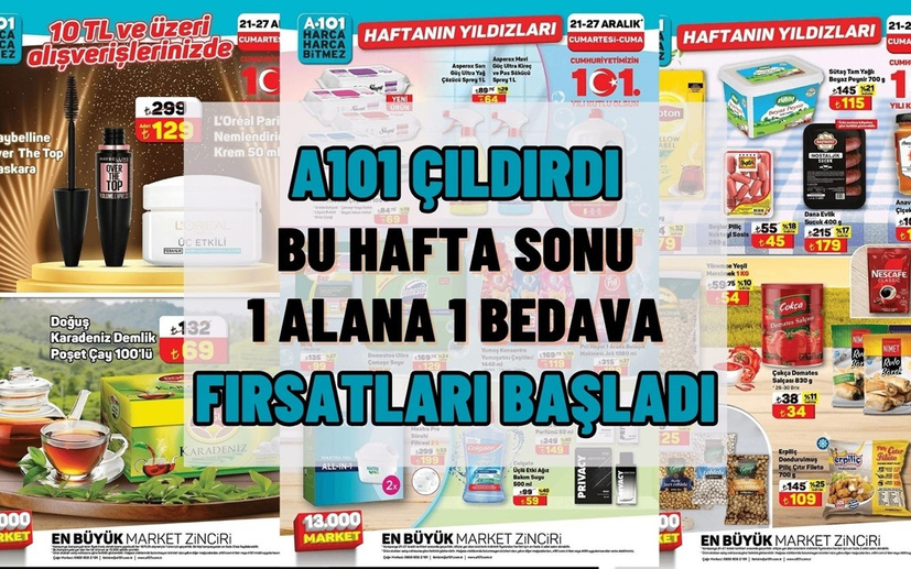 A101'de 21-27 Aralık’ta 1 ALANA 1 BEDAVA Fırsatları Var